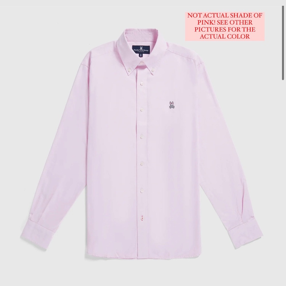 Hot Pink Mens Classic Oxford Long Sleeve Shirt